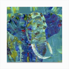 Elephant In Blue Canvas Print