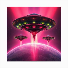 Alien Spaceships 1 Canvas Print