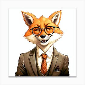 Fox In Business Suit Canvas Print