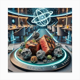 A Futuristic Dish Called Meteorite Steak Medallion Canvas Print