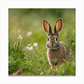 Rabbit In The Grass 4 Canvas Print