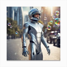 Futuristic Man In Futuristic Suit 42 Canvas Print