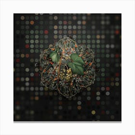 Vintage Friulli Grape Fruit Wreath on Dot Bokeh Pattern n.0663 Canvas Print