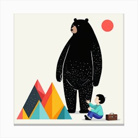 Bear And Mountain Canvas Print