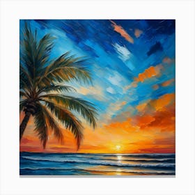 Sunset At The Beach 12 Canvas Print