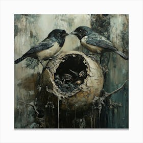 Birds In A Nest Canvas Print