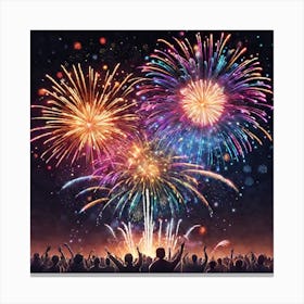 Fireworks In The Sky 15 Canvas Print