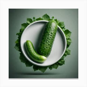 Cucumbers On A Plate Canvas Print