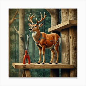 Deer In The Woods 38 Canvas Print