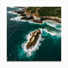 Aerial View Of The Coast 1 Canvas Print