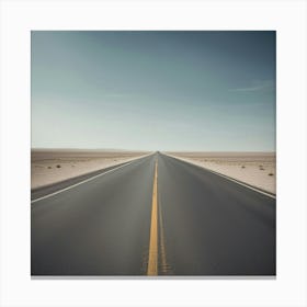 Empty Road In The Desert Canvas Print