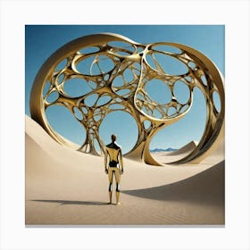 Golden Structure In The Desert Canvas Print