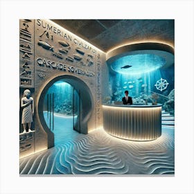 The Entrance & Reception Area Of A Unique Submarin Canvas Print