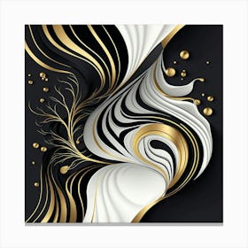 Abstract Gold And Black Background Pattern Gold Marble Canvas Print