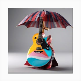 Guitar With Umbrella 1 Canvas Print