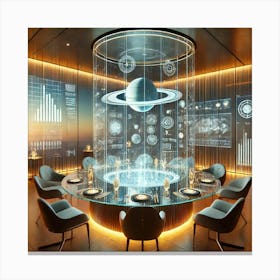 A Luxurious Futuristic Restaurant S Diplomatic Di Canvas Print