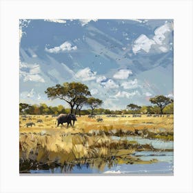 African Elephants 1 Canvas Print