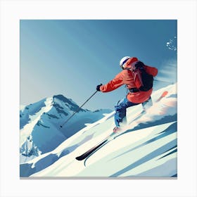 Skier On The Slopes 4 Canvas Print