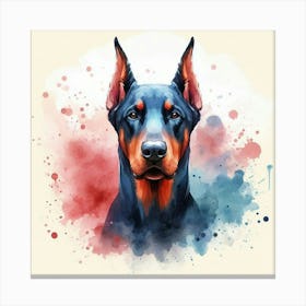 Watercolor Doberman Pinscher 1 Canvas Print