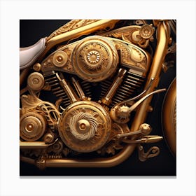 Golden Motorcycle Canvas Print