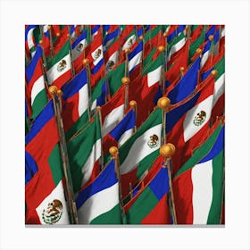 Mexican Flags 8 Canvas Print