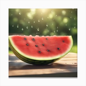 Watermelon In The Rain Canvas Print
