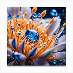 Water Drop On A Flower Canvas Print