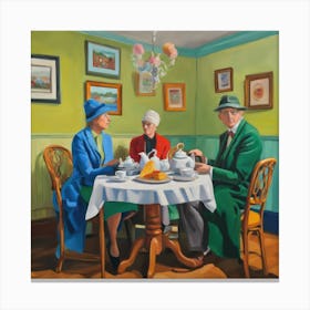 David Hockney Style. British Tea Room Series 3 Canvas Print