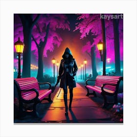 Girl In A Park Canvas Print