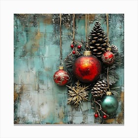 Intage Christmas Mixed Media 2 Canvas Print