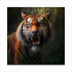 Tiger In The Jungle 5 Canvas Print