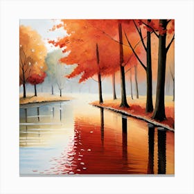 Autumn By The Lake Canvas Print