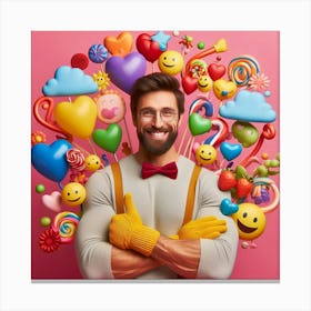 Emojis And Smileys Canvas Print