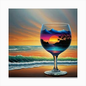 Sunset In A Wine Glass Canvas Print