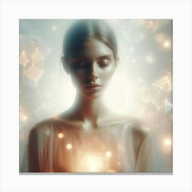 Beautiful Woman With Light Canvas Print