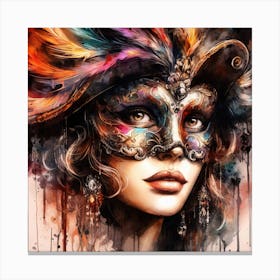 Watercolor Carnival Woman #6 Canvas Print