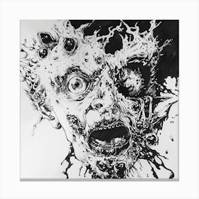 Zombie Head Canvas Print