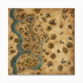 Map Of The Desert Canvas Print