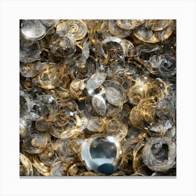 Gold And Silver Buttons Canvas Print