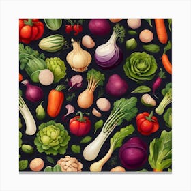 Vegetables pattern 1 Canvas Print