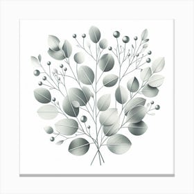 Scandinavian style, Silver eucalyptus branch 1 Canvas Print