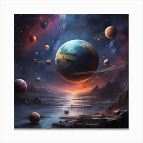 Planets In Space 1 Canvas Print