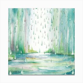 Watercolor Rain Forest Canvas Print