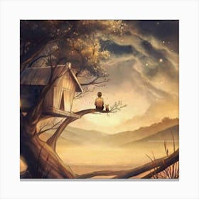 Tree House In The Sky Canvas Print