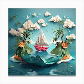 Leonardo Diffusion Xl A Sailboat Made Of Origami Paper Floatin 0 Canvas Print