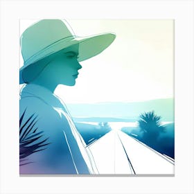 Woman In A Hat 9 Canvas Print