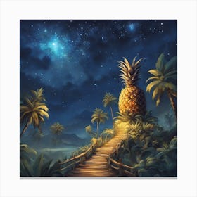 The Stars Twinkle Above You As You Journey Through The Pineapple Kingdom S Enchanting Night Skies, U Canvas Print