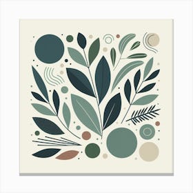 Scandinavian style, Green leaves Canvas Print