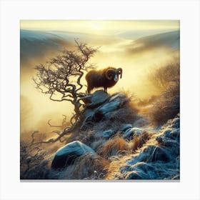 Ram In The Mist Canvas Print