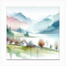 Watercolor Landscape Painting 37 Canvas Print